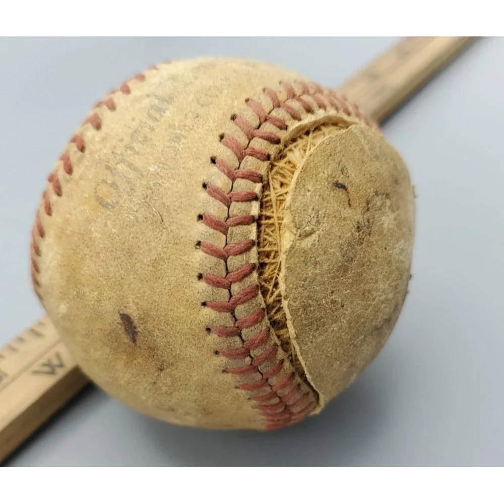Vintage‎ Rawlings All Leather Baseball For Crafting, Damaged, Official League